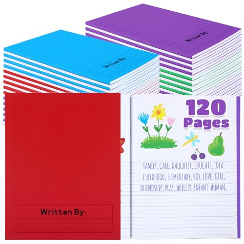 Henoyso 12 Pcs Primary Composition Notebooks k-2 for Kids, 120 Pages Draw and Write Journal Bulk for Kindergarten Classroom Preschool Teachers, Back to School Supplies (Red,Green,Blue,Purple) - color: Red, Green, Blue, Purple