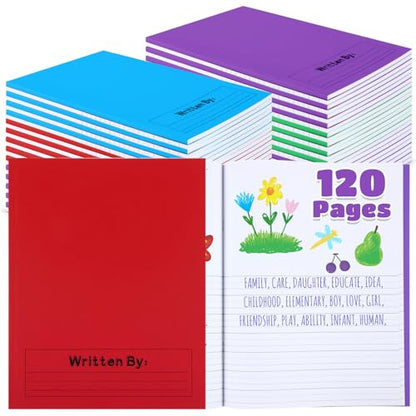Henoyso 12 Pcs Primary Composition Notebooks k-2 for Kids, 120 Pages Draw and Write Journal Bulk for Kindergarten Classroom Preschool Teachers, Back to School Supplies (Red,Green,Blue,Purple) - color: Red, Green, Blue, Purple