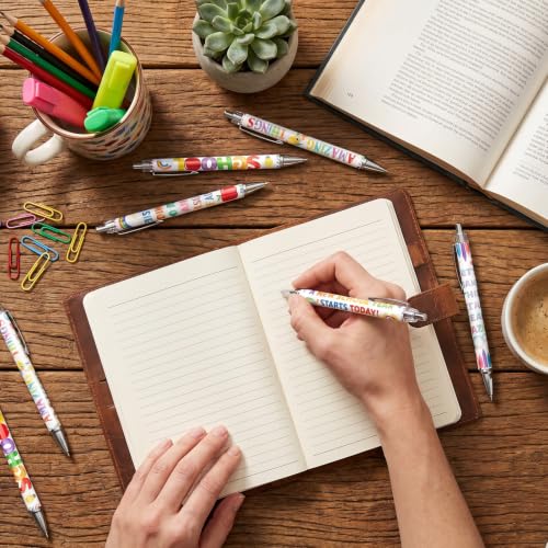 Back to School Ballpoint Pens - 24 Pcs First Day of School Pens Set Welcome Inspirational Retractable Writing Ball Point Pen Gift for Teacher Student Classroom Party Favors Supplies - style: Back to School
