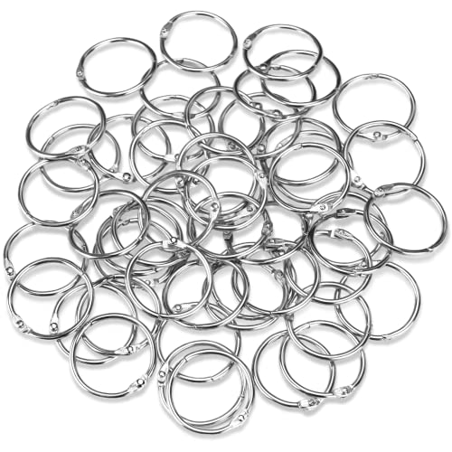 OWLKELA Binder Rings 1 Inch (50 Pack), Loose Leaf Binder Ring, Metal Book Rings, Rings for Flash Cards, Flash Card Rings, Index Card Rings, Clip Rings, Nickel Plated Steel Binder Rings, Key Rings - color: Silver, size: 1 inch 50 Pcs