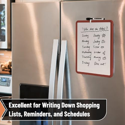 Mr. Pen- Dry Erase Board, 14” x 11” with a Black Dry Erase Marker | Chocolate Brown Frame, Small Mini White Board for Students, Fridge, Wall, Locker, Includes Double Sided Tapes - color: Chocolate Brown
