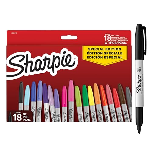 Sharpie Permanent Marker Set | Limited Edition Colour Assortment | Fine Point | 18 Count Marker Pens | Back to School Set - color: Limited Edition