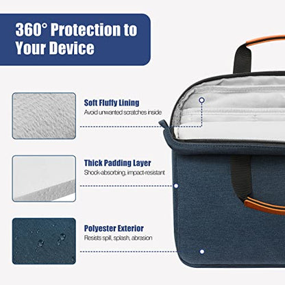 MoKo 13 Inch Tablet Sleeve Case with Multi-Pockets & Shoulder Strap | Fits iPad Pro 13-inch M5, iPad Air 13-inch M4, iPad Pro 12.9 M2/M1, Surface Laptop Go 12.4 and Tab S8+/S9+ 12.4, Indigo - color: Indigo, size: 12.9 Inch