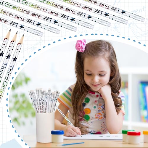 Tenceur 24 Pcs 3rd Graders Pencils Bulk Motivational Pencils with Erasers Inspirational Pencil with Back to School Supplies for Kids Student Teacher Classroom Reward - style: 3rd Graders