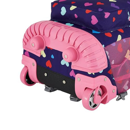 Travelers Club 4 Piece Rolling Backpack Set With Accessories,Heart - color: Heart