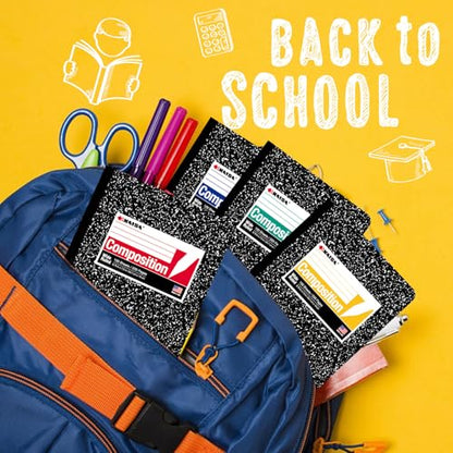 KAISA Composition Notebooks 100Sheets Comp Book,Wide Ruled 9.75x7.5inch, Classic Marble Composition Books, Carton of 20pads, C10001W - color: 20pad, size: wide