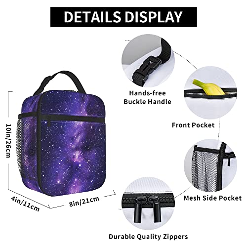 Starry sky Lunch Bags For Men Women Boys Girls Reusable Tote Lunch Bags For Office Work School Picnic Camping Thermal Insulation And Cold Preservation - color: Starry sky