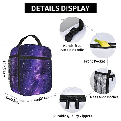 Starry sky Lunch Bags For Men Women Boys Girls Reusable Tote Lunch Bags For Office Work School Picnic Camping Thermal Insulation And Cold Preservation - color: Starry sky