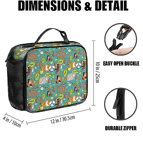 Guinea Pig Lunch Bag Reusable Insulated Lunch Box Keep Food Cooler Thermal Lunch Tote for Women Men - color: Guinea pig