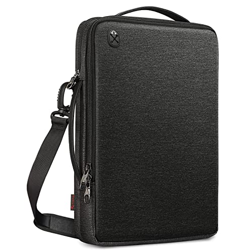 FINPAC 14-inch Laptop Shoulder Bag, Protective Computer Carrying Case Compatible with 15.3" MacBook Air M5/M4/M3/M2, 15-16" MacBook Air/Pro, Surface Laptop/Book, 14" HP/Dell/Acer/Chromebook, Black - size: 14-inch