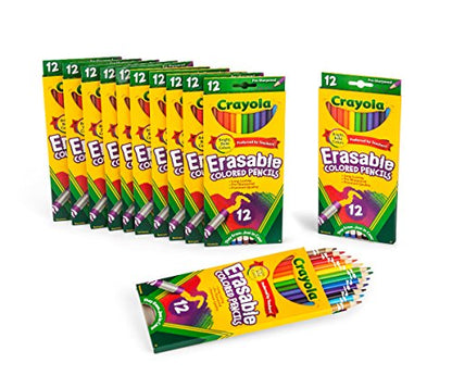 Crayola Erasable Colored Pencils, School Supplies, 12 Pack of 12 Count