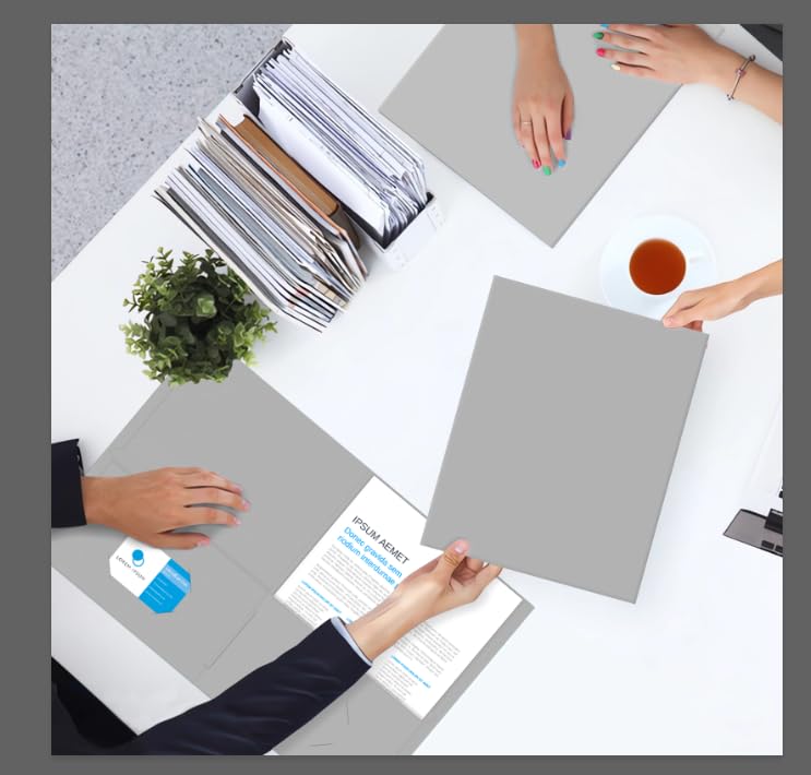 Two Pocket Folders, PANDRI 30 Pack 2 Pocket Folders, Letter Size Paper File Folder for School Office Home Business, Gray - color: Gray