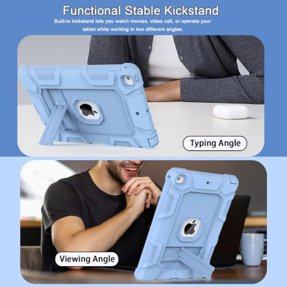 iPad 6th Generation Cases, iPad 5th Generation Case, iPad Air 2 Case, Shockproof Rugged Drop Protection Cover Built with Kickstand for iPad 9.7'' A1893/A1954/A1822/A1823 (LightBlue) - color: LightBlue