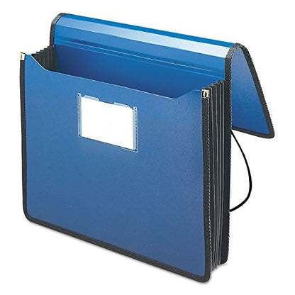 Smead Poly Wallet, Accordion File Organizer for File Folders, Letter Size, Blue, 5-1/4 inch Expansion, Office Supplies, Document Organizer (71503) - size: Letter, style: Blue