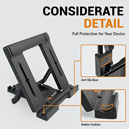Tablet Stand for iPad, 5-Angle Foldable Holder for Desk, Bed & Couch, Non-Slip Base, Compatible with iPad, iPhone, Kindle, Samsung Galaxy & E-Readers, Portrait & Landscape
