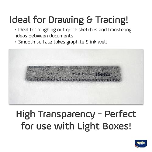 Maped - Helix Sketch & Tracing Paper Roll 12 Inch by 50 Yards - Tracing Outlines for Art Projects - High Transparency - Perfect for Artists and Designers - Generous Size, Smooth Surface, Versatile Use