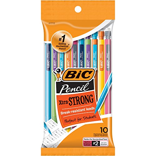BIC Xtra-Strong Mechanical Pencil, Colorful Barrel, Thick Point (0.9mm), 10-Count - size: 10 Count (Pack of 1), style: 0.9mm (Colorful Barrels)