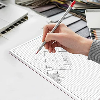 Graph Paper Pad 8.5" x 11" White 4x4 Quad Ruled Notepads 50 Double-Sided Sheets per Pad Easy-Tear Perforated Sheets for Math, Engineering & Classroom Use (1, White) - size: 8.5" x 11" - 1 Pack