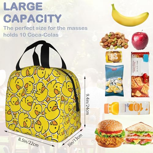 Yellow Duck Cute Lunch Box,Insulated Lunch Bag for Girls Boys,Reusable Lunch Box for Kids Adults School Student Work Picnic Travel - color: Yellow Duck Cute