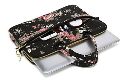 kayond Black C Rose Patten water resistant Laptop Shoulder Messenger Bag Case Sleeve for 14 Inch 14.1 Inch Laptop,Laptop Briefcase - color: Black C Rose, size: 14-14.1 Inch