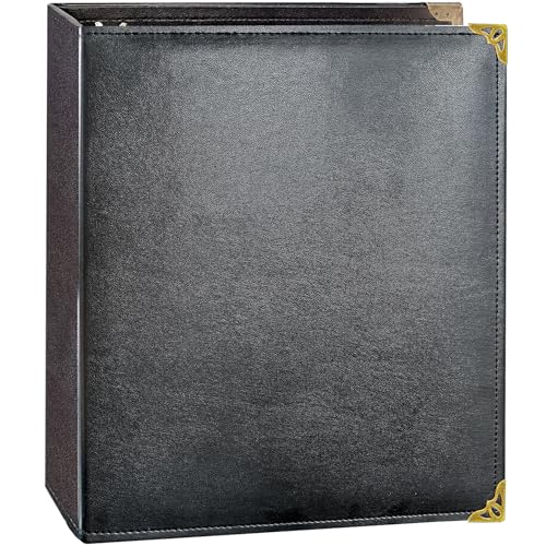 Large 2 Inch D-Ring 3 Ring Binder, Faux Leather, Black | Faux leather inside and out; large cover fits 8.5 x 11 paper, sheet protectors, dividers, certificates, and files. - color: Black, size: 2 Inch