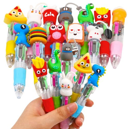 CZWZ 12Pcs Mini Multicolor Pens in One 4-in-1 Cute Pens Bulk, Fun Kawaii Ballpoint Pens for Birthdays and Party Favors Gifts Teacher School Supplies - style: 12Pcs
