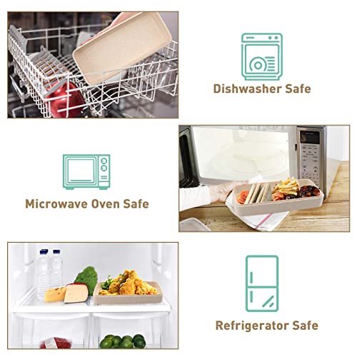 Bento Box Japanese Lunch Box Kit Leakproof Bento Lunch Box for Kids Adults Wheat Straw 3 Layer Stackable Lunch Containers with Compartment Eco-Friendly Meal Prep Containers (Beige) - color: Beige, size: 5Pcs