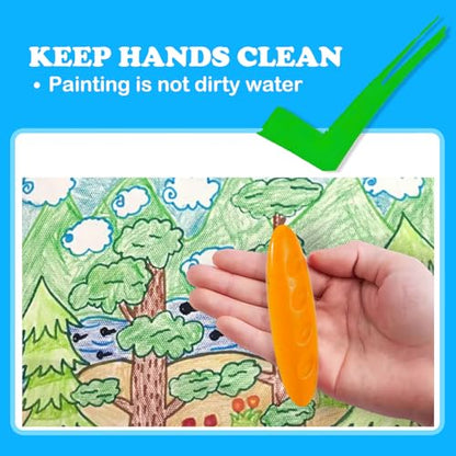 36-Color Washable Peanut Crayons for Toddlers 1-3 & Kids Ages 4-8 | Ergonomic Easy-Grip Jumbo Crayons for Fine Motor Skills & Toddler Art Supplies