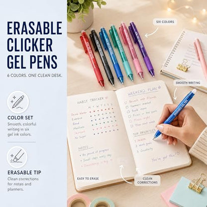 Blue and Black Erasable Gel Pens Bulk, 36 Pack Retractable Erasable Pens, 0.7mm Fine Point Quick Dry Ink, Clicker Pens for Note Taking, Work, Office, Classroom School Supplies - color: Soft Black and Blue