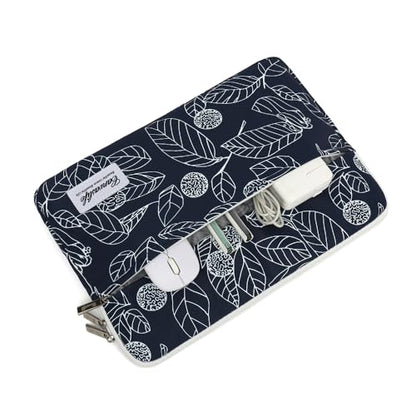 Canvaslife Waterproof Patten Laptop Sleeve 14 inch 14.0 inch Laptop case Bag(Blue Leaves) - color: Blue Leaves, size: 14 inch / 14.0 inch