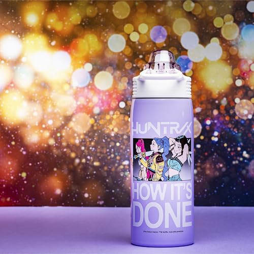 Zak Designs KPop Demon Hunters Sage 19oz Leak-Proof Straw Kids Water Bottle | BPA Free, Insulated Stainless Steel, Cupholder Friendly, Dishwasher Safe, Lid Lock, Handle, For School, Home, Travel - color: KPop Demon Hunters (Rumi, Mira, Zoey)