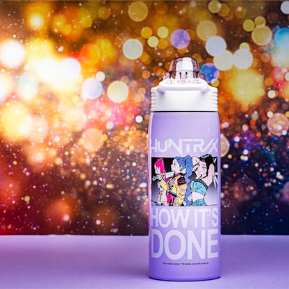 Zak Designs KPop Demon Hunters Sage 19oz Leak-Proof Straw Kids Water Bottle | BPA Free, Insulated Stainless Steel, Cupholder Friendly, Dishwasher Safe, Lid Lock, Handle, For School, Home, Travel - color: KPop Demon Hunters (Rumi, Mira, Zoey)
