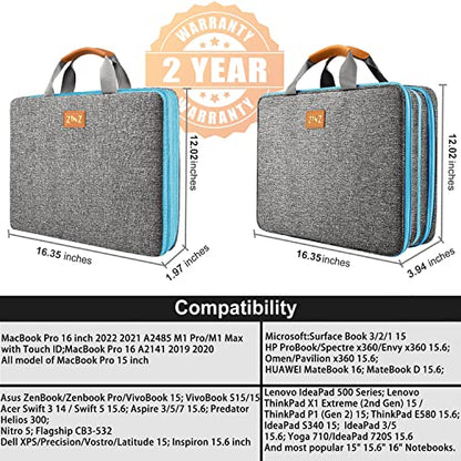 ZINZ Slim Expandable Laptop Case 15.6 Inch Sleeve Upgraded Protective Durable Recycled Carrying Case Compatible with MacBook 15" & 16" and Most 15" 15.6" 16" Notebook,L01G02 - color: L01g02, size: 15.6"