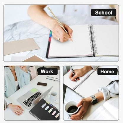 CAGIE 5 Subject Notebook with Dividers, A4 Spiral Notebook 8.5 x 11, 240 Pages Wide Ruled Notebook College Ruled, Large Hardcover Notebook for Note Taking for Work, School, Office, Black | College Ruled, Large Notebook, Notebook for Note Taking for Work,