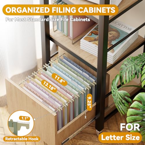 Plastic 1" Expanding Heavy Duty Hanging File Folders Letter Size | 12 Pack Reinforced Hang Folder with Tabs,Pastel Hanging File Organizer for File Box,Filing Cabinet Folder for School Office - size: 1" Expansion