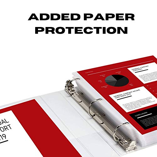 3 Ring Binders, 3 Inch Angle D-Rings, White, 4 Pack, Clear View, Pockets - color: White, size: 3 Inch (4 Pack)