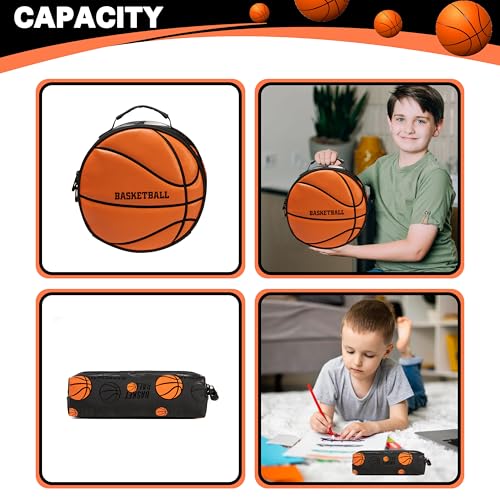 Kids Rolling Backpack Roller Backpack with Wheels Elementary Kindergarten Students Basketball Trolley School Bag for School Boys - color: Orange