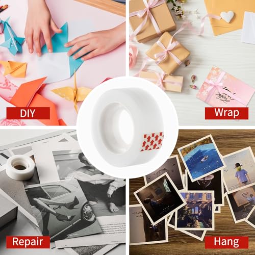 24 Rolls Invisible Tape Refills for Dispenser, 3/4 x 800 Inches | Matte Finish, Translucent, Bulk, 1 Inch Core, For Office School Home, Repairing Correction and Labeling, Gift Wrap Tape