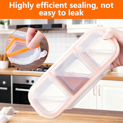 3 Pack Container Sets, Stainless Steel Food Containers, 3-Compartment Leak-Proof Lunch Box Set, Reusable Bento Boxes, Stackable Storage Containers, Ideal for School, Daycare, Work, and Travel