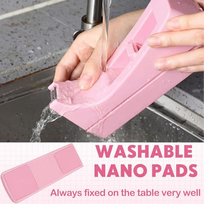 Yahenda 10 Pack Pink Desktop Tape Dispenser Non Skid Base with 0.7 x 985 Inches Invisible Tape Refills Bulk Weighted Roll Dispenser for Office Home School - color: Pink