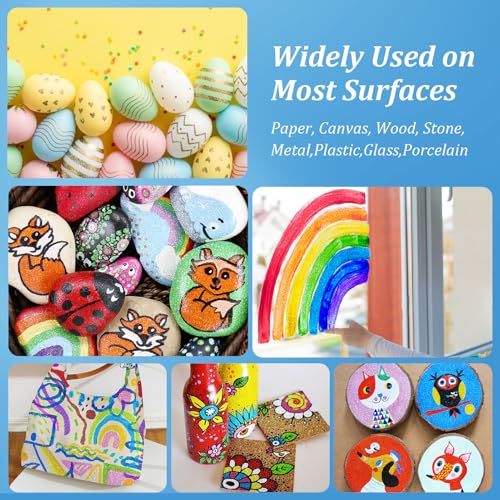 MaxGear Acrylic Paint Pens Glitter Markers Pen Set 12 Pack & Dry Erase Markers Ultra Fine Tip with Eraser 8 Pack