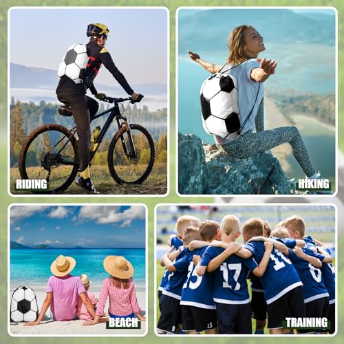 2 Pcs Soccer Water Bottle 24 oz Soccer Reusable Water Bottles with Drawstring Bag Gifts for Boys Players Sport Party Favors Cycling Traveling Outdoor Accessories