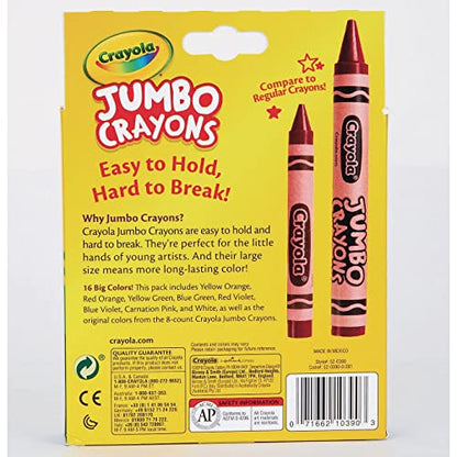 Crayola 52-0390 Jumbo Crayons - 16 Count