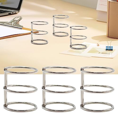 Saihisday 30 Pieces 3 Ring Metal Loose Leaf Binders 20 mm 25mm 30mm Inner Diameter Silver Book Rings Snap Split Hinged for Notebook DIY Travel Diary Photo Album