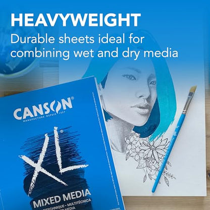 Canson XL Series Mixed Media Art Paper Pad Bundle - 9x12 inches 60 Sheets and 7x10 inches 60 Sheets - size: 9x12, style: Mixed Media + Art Media Paper, 100510926