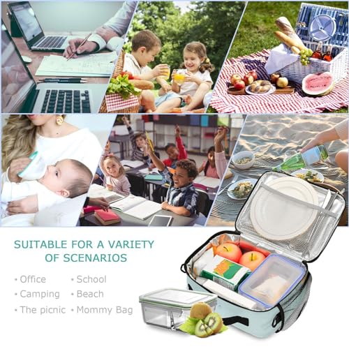 Swan Flower Kids Lunch Box Insulated Lunch Bags Cooler Tote Bag with Removable Shoulder Strap for Boy Girl Student 20848306 - color: Swan