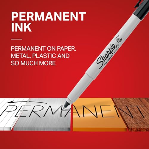 Sharpie Permanent Markers, Ultra-Fine Point, Blue, 12 Count - Home, School, Office Supplies - color: Blue