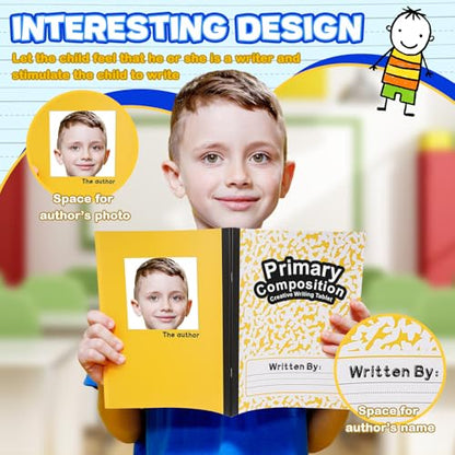 Henoyso 6 Pack Primary Composition Notebook for Kids, K-2 Journal with Half Blank Half Lined Pages, Draw and Write Journal for Kindergarten, 1st & 2nd Grade, Rainbow Color Covers - color: Rainbow