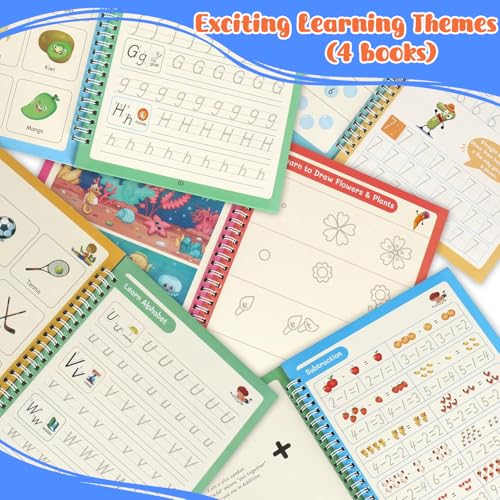 AALGO Large Magic Grooved Writing Practice Book-Reusable Handwriting Practice for Kids 8-10- Pre k workbooks - size: 10.2inx7.2in