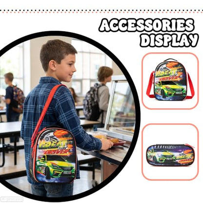 Meetbelify Rolling Backpack for Boys Backpacks with Wheels for Elementary Preschool Students 3 in 1 Kids Rolling Backpacks with Lunch Box Pencil Case Travel Luggage for Boys Age 8-10 - color: 02 Car